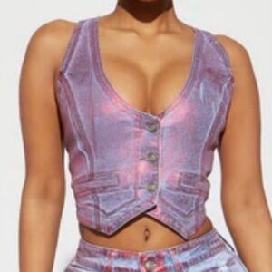 Fashion Nova Vibrant Pink and Blue Vest